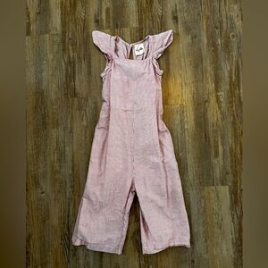 Red and white striped romper